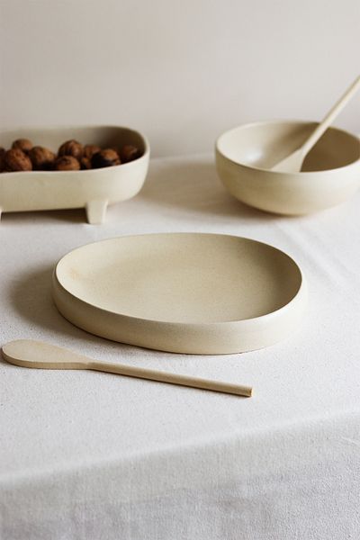 Beige & Stone Xduygu Batum Natural Touch Ceramic Presentation Plate