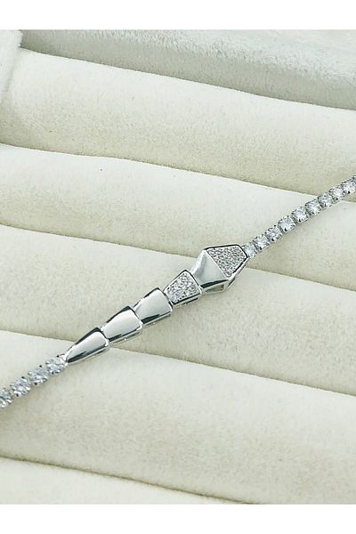 DS DİAMONDSHOP Waterway Zircon Stone Snake Bracelet Byzblk- 2025012009