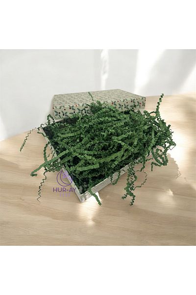 HUR-AY PACK Dark Green Pine Green Zigzag Pelur - 100g Ornamental Filling Paper