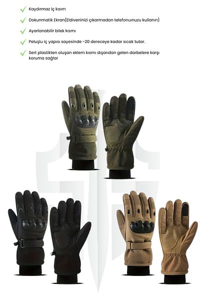 SINGLE SWORD Beige Ski Gloves with Cold-Proof and Wind-Proof Touch-Proof Anti-Slip Joint Protection
