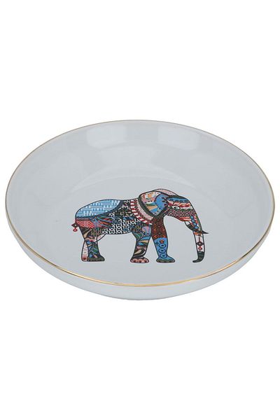 Alsaif Gallery Al Saif Gallery porcelain serving plate, 18 cm, deep round - white