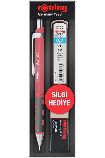 STOREMAX Muartshop Tikky Min Eraser 3-Piece School Set- 0.7 Rose Dried 871301