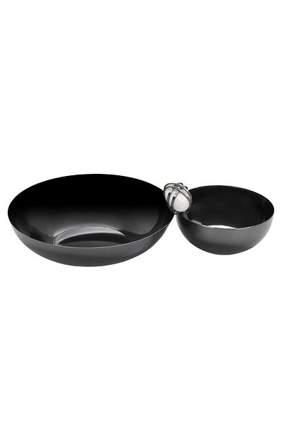 Alsaif Gallery Al Saif Gallery steel serving plate, 26x14x4 cm, 2 boxes - silver