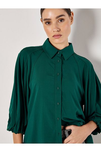 Apricot Puffärmel-Shirt mit Nahtdetail