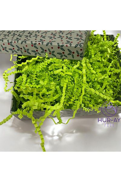 HUR-AY PACK 100g Pistachio Green Zigzag Pelur - Ornamental Filler Trimming Paper