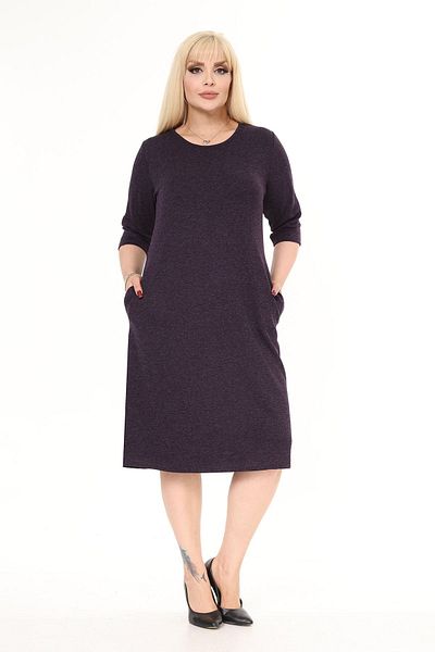 modayız Pocketed Winter Plus Size Dress 42B-2489