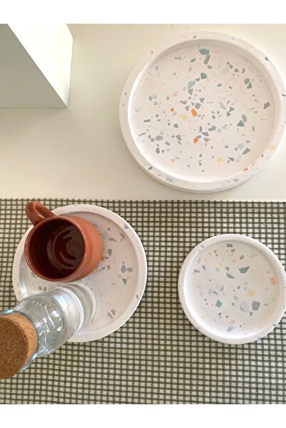 Store Studio Yabu - Monet Terrazzo Dekoratif Tabak / Organizer Set 3'lü