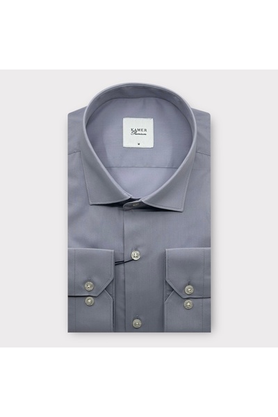 KAMER ERKEK REGULAR FIT TERİKOTON KOYU GRİ GÖMLEK 3400G3