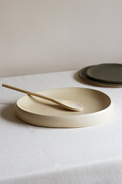 Beige & Stone Xduygu Batum Natural Touch Ceramic Presentation Plate