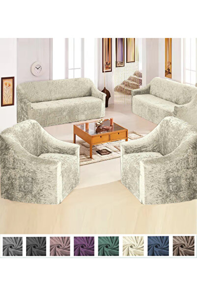 upmall غطاء أريكة وأريكة مخملي مرن 3+3+1+1