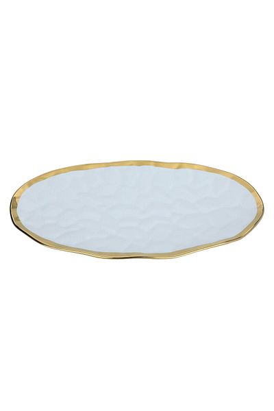 Alsaif Gallery Al Saif Gallery Porcelain Serving Plate, 14 inches, oval - white