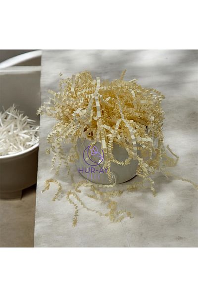 HUR-AY PACK Cream Colored Z Zigzag Pelur - Cropped Paper / 100 g / Ornamental Filling Material
