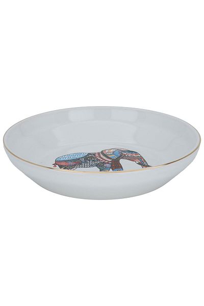 Alsaif Gallery Al Saif Gallery porcelain serving plate, 18 cm, deep round - white