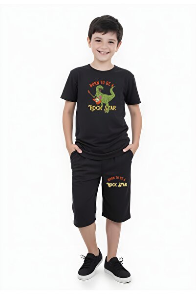 panios kids Born to Be Друкований комплект капрі для хлопчиків з двома кишенями