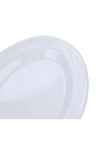 Alsaif Gallery Al Saif Gallery Melamine Plate, 10 Inch, Flat Oval - White