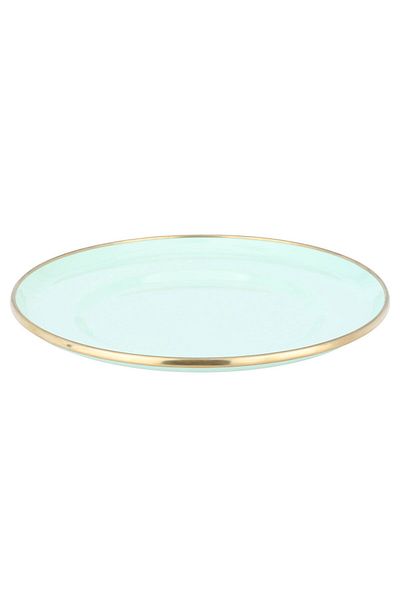 Alsaif Gallery Al Saif Gallery Steel Serving Plate, 20 cm, Round - Light Green