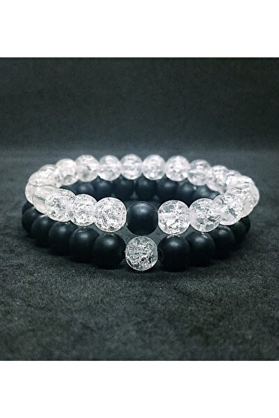 Zodyak Doğal Taş Lover Bracelet Onyx & Nude Crystal Bracelet