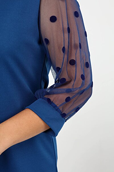 Moday Φόρεμα με πόλκαντα μανίκια μεγάλου μεγέθους 26D-2153