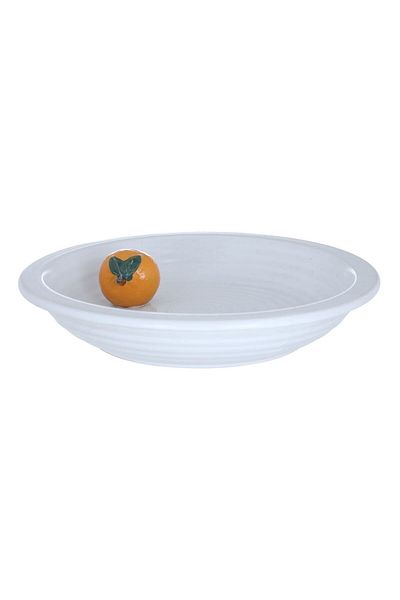 Alsaif Gallery Al Saif Gallery Porcelain Soup Bowl, 23 x 23 x 4.9 cm, decorated with oranges - white