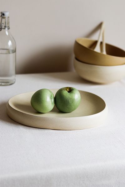 Beige & Stone Xduygu Batum Natural Touch Ceramic Presentation Plate