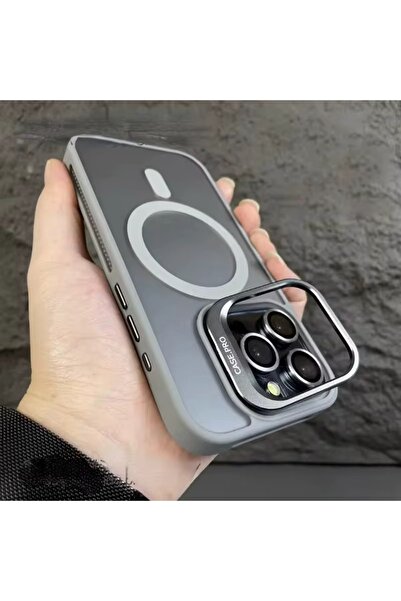 HYPERSOFT Iphone 15 (6.1 inç) Uyumlu Stantlı Mat Görünüm Case Pro Renkli Mags...