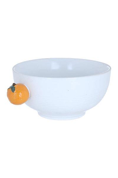 Alsaif Gallery Al Saif Gallery porcelain bowl, 20.9 x 15.1 x 7.5 cm, decorated with oranges - white