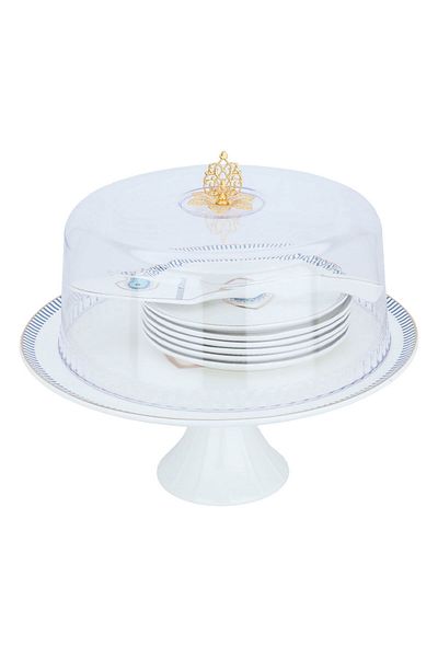 Alsaif Gallery Al Saif Gallery porcelain cake serving set, 8 pieces - white
