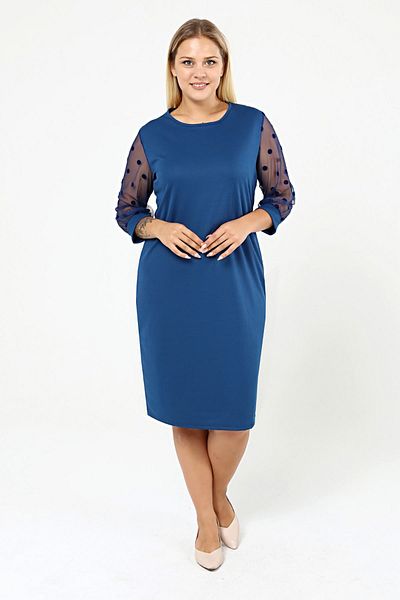 Moday Φόρεμα με πουά μανίκια Plus Size 26d-2153
