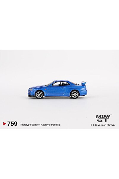 mini gt Nissan Skyline GT-R (R34) V-Spec Bayside Blue 759