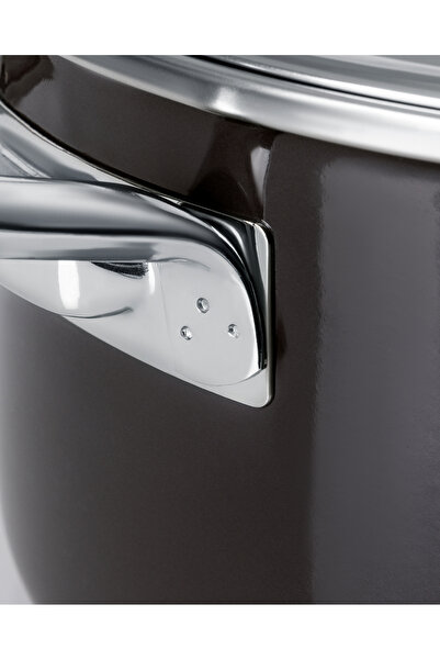 Madame Coco Titanium Enamel Deep Pot - Anthracite - 18 cm