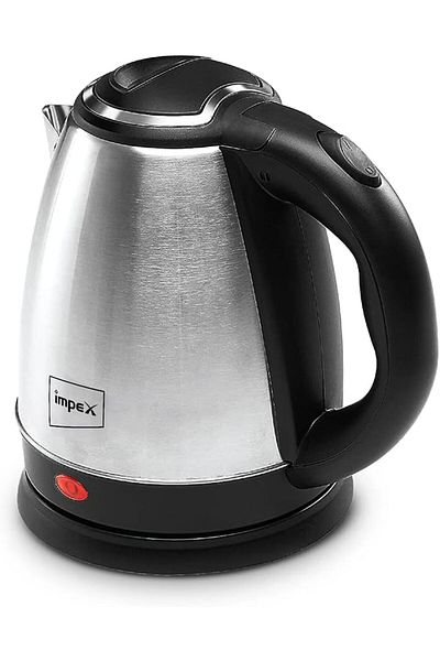 İMPEX Impex 1500W 1.8 L Stainless Steel Electric Kettle with Triple Thermostat & Heat Resistant Handle