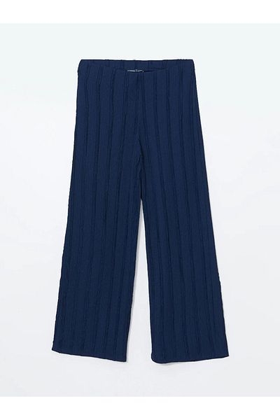 LC Waikiki Lcwaikiki Classic Elastic Waist Textured Wide Leg Women's Pants