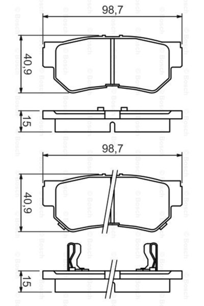 Bosch Hyundai Matrix Arka Disk Fren Balata 1.5-1.6 [2001-10]