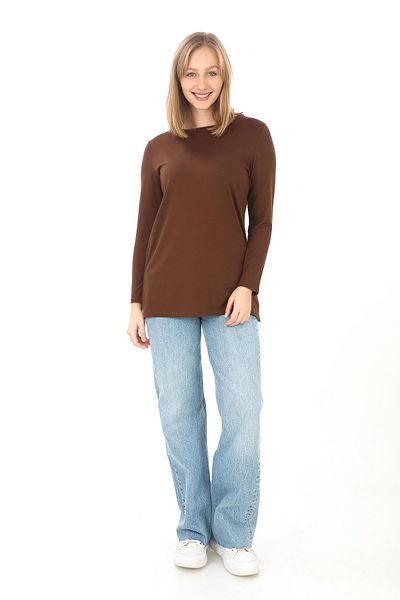 penyebizden Women's Viscose Full Lycra Tunic-Brown