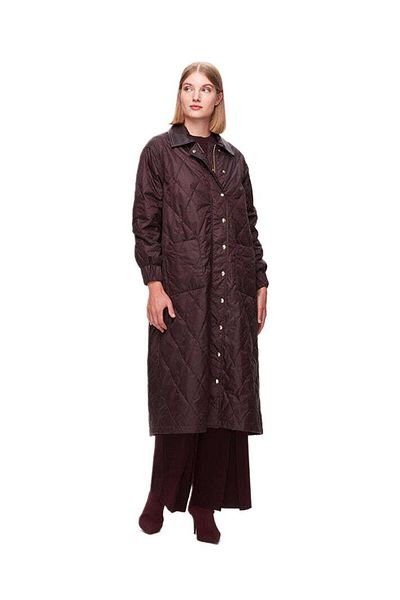 MISS DALIDA Purple Baklava Sectional Trench Coat T25K-8021