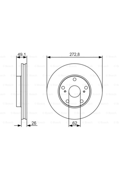 Fren Diski Toyota Auris 06-12 Ön - 273 Mm -