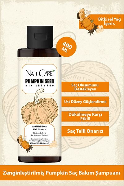 NatuCare High-End Strengthening and Hair Strands Repairing Pumpkin Hair Care Shampoo 400ml