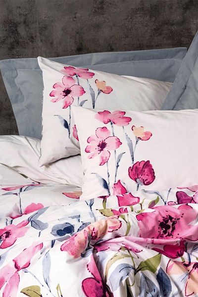 Cotton Box Double Duvet Cover Carla Gray, 100% Cotton Ranforce 57 Wire Fabric.
