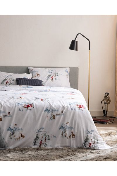 Madame Coco Set cuvertură de pilota Neiger Double 100% bumbac flanel - alb