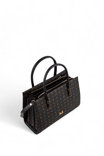 Bilik Deri Monogram Black Women's Handbag Ri̇v 138-Mn