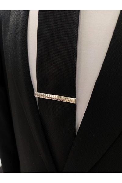 Elegante Cravatte Çizgili Desen Kutulu Kravat İğnesi