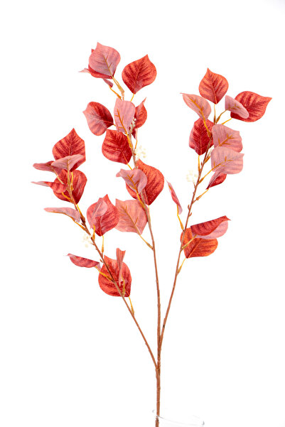 Yapay Çiçek Deposu Dekoratif Kaliteli Pastel Bitki Dalı 80 Cm Kiremit