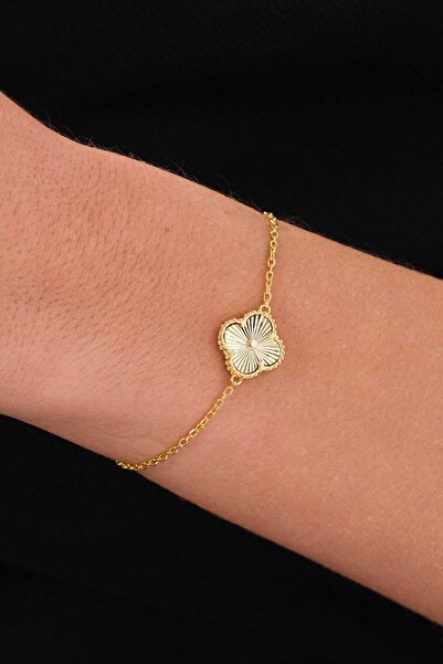 AcestesDesign Yonca Şans Model Lazer Kalemli Zarif Özel Seri Zarif 14 Ayar Al...