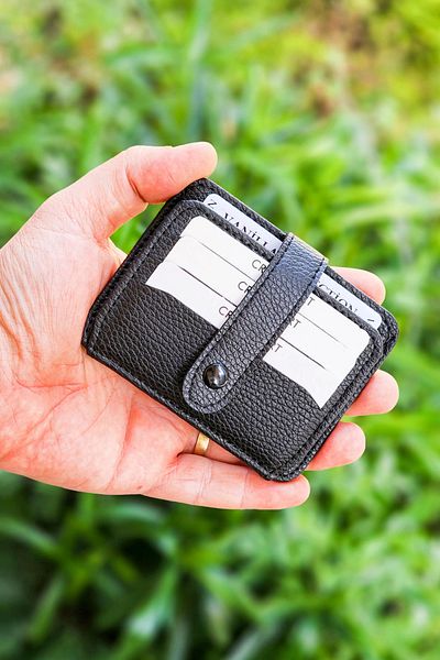 VANİLLA COLLECTİON Original Classic Thin Model with 9 Card Holder Compartments, Snap Fastener, Business Card Holder & Credit Card Holder Wallet Portfolio