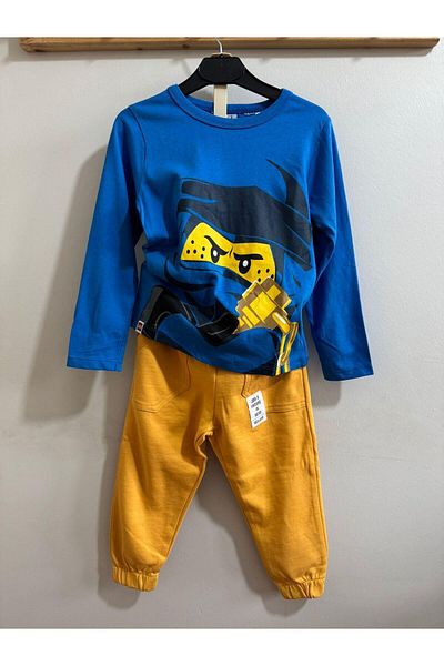 minibambi Costum de jos-sus cu imprimeu cu caracter pentru băiat, albastru