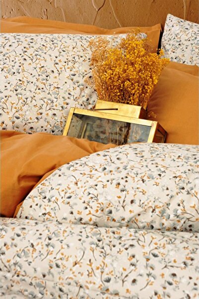 Cotton Box Комплект спално бельо Petite Posy Beige с двойна еластична чаршаф ...