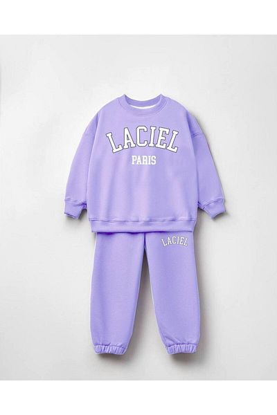 minibambi Girl's Tracksuit Set Crew Neck Laci'El Paris Lilac
