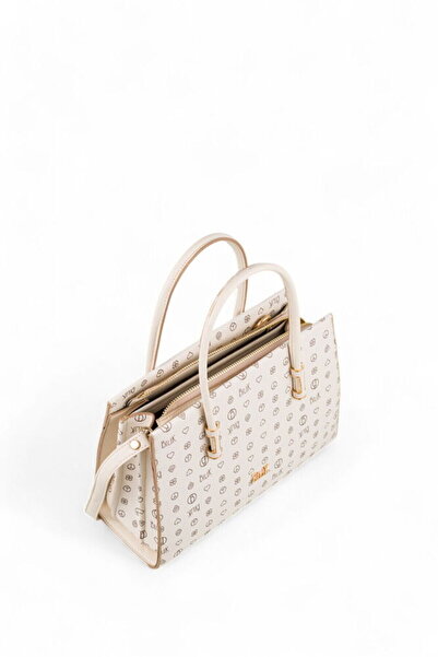 Bilik Deri Monogram Beige Women's Handbag Ri̇v 138-Mn