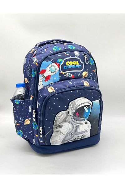 Bevitton Set de 3 ghiozdane pentru băieți - astronaut bleumarin cu model de caractere