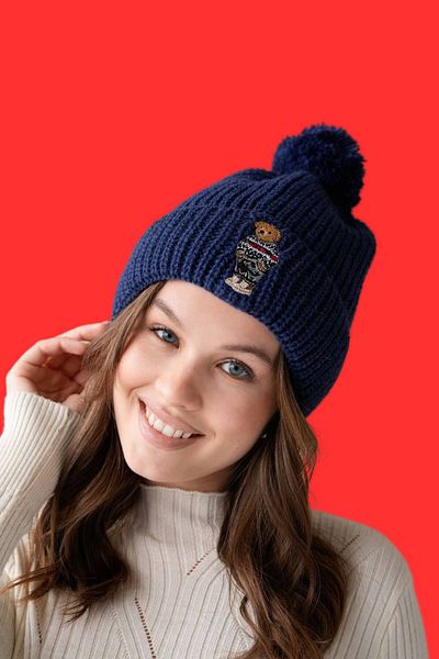Moda Amore Teddy Bear 888 - Beret and Pompom Detailed
